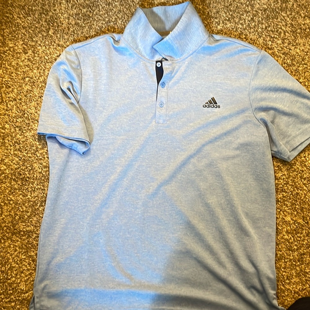 Blue adidas golf polo